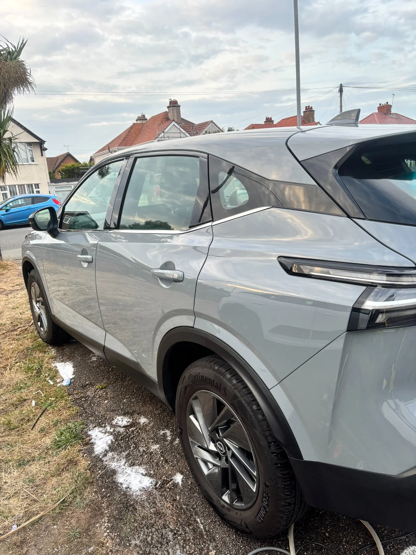 Freshly valeted grey Nissan exterior